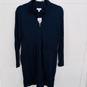 J. Jill Navy Long Sleeve Dress